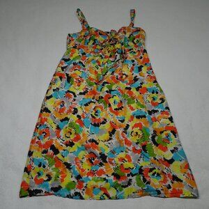 DKNY Sleeveless Multicolored Mini Silk Dress Size M  *No size tag